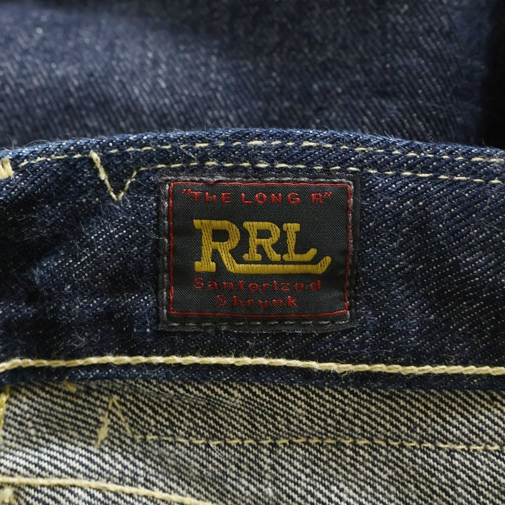 RRL(ダブルアールエル) R174RE55 RANCH SLIM USA製 ハラコパッチ ジップフライ デニム ストレートパンツ インディゴ 782685679001