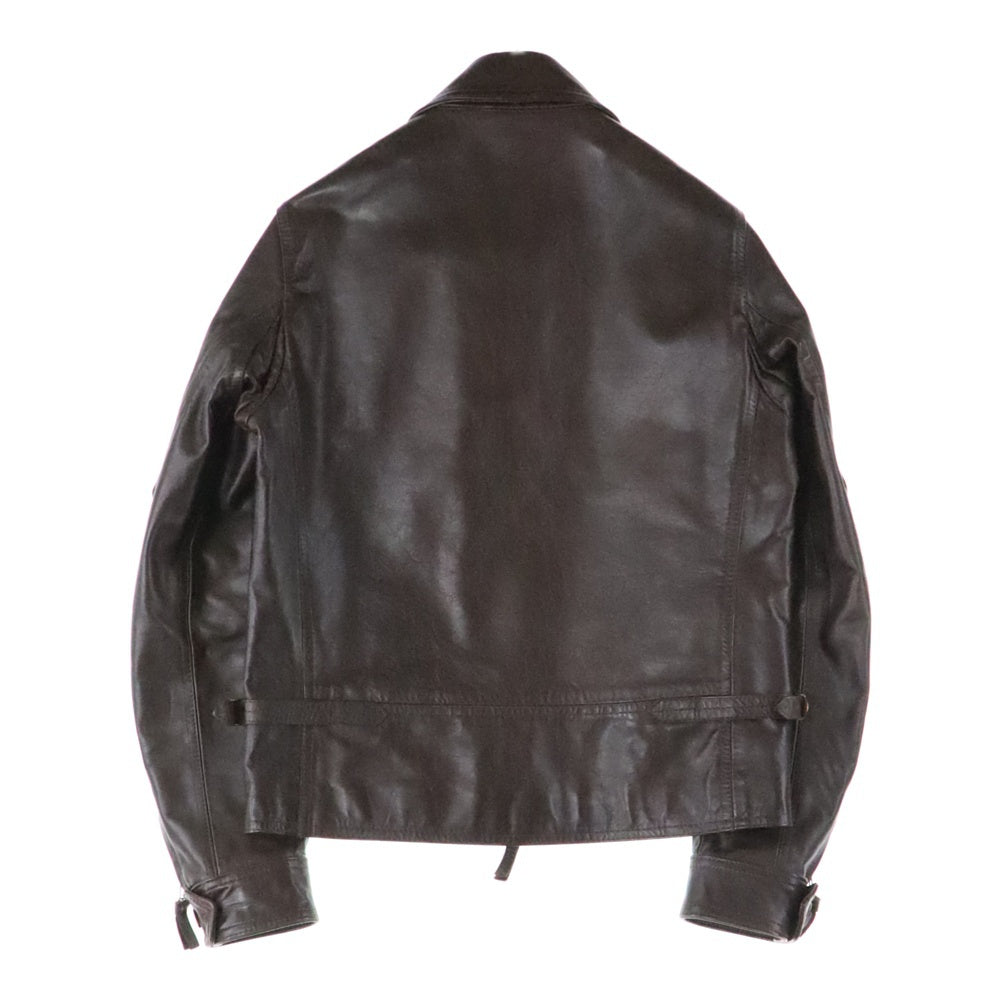 Cinquanta(チンクアンタ) H-519 イタリア製 ホースハイド シングル ライダースジャケット ブラウン