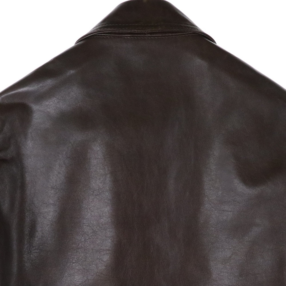 Cinquanta(チンクアンタ) H-519 イタリア製 ホースハイド シングル ライダースジャケット ブラウン