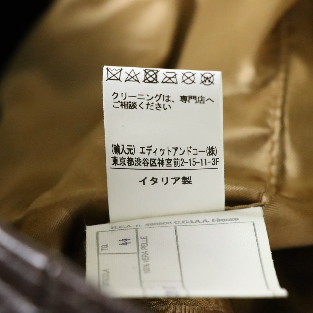 Cinquanta(チンクアンタ) H-519 イタリア製 ホースハイド シングル ライダースジャケット ブラウン