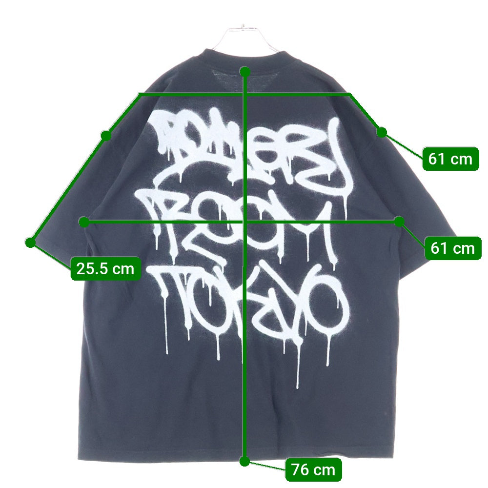 NO BRAND(ノーブランド) BOILER ROOM ボイラールーム バックロゴ 半袖Tシャツ ブラック