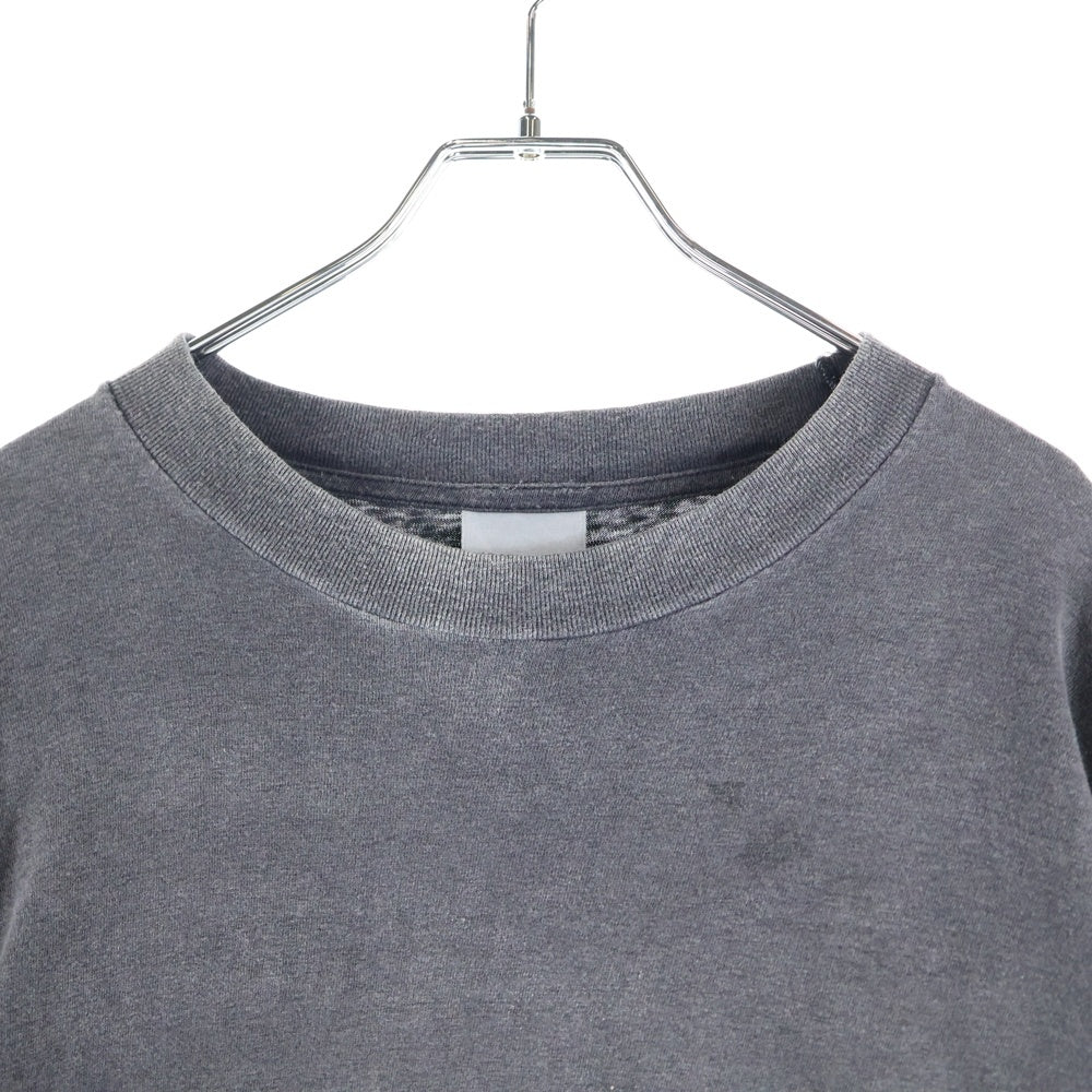 READY MADE(レディメイド) 24AW LS T DESTRUCTION VINTAGE加工 ディストラクション 両面プリント クルーネック 長袖Tシャツ ブラック RE-CO-BK-00-00-283