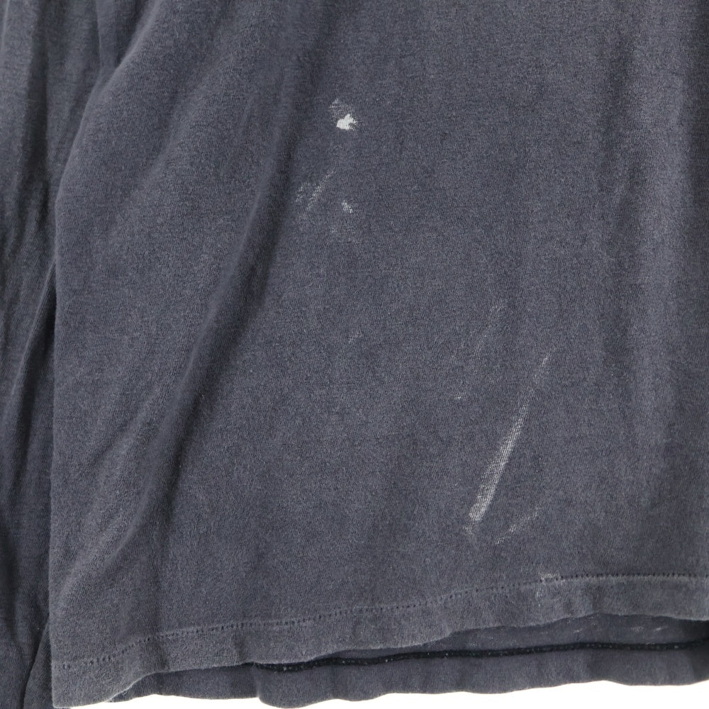 READY MADE(レディメイド) 24AW LS T DESTRUCTION VINTAGE加工 ディストラクション 両面プリント クルーネック 長袖Tシャツ ブラック RE-CO-BK-00-00-283