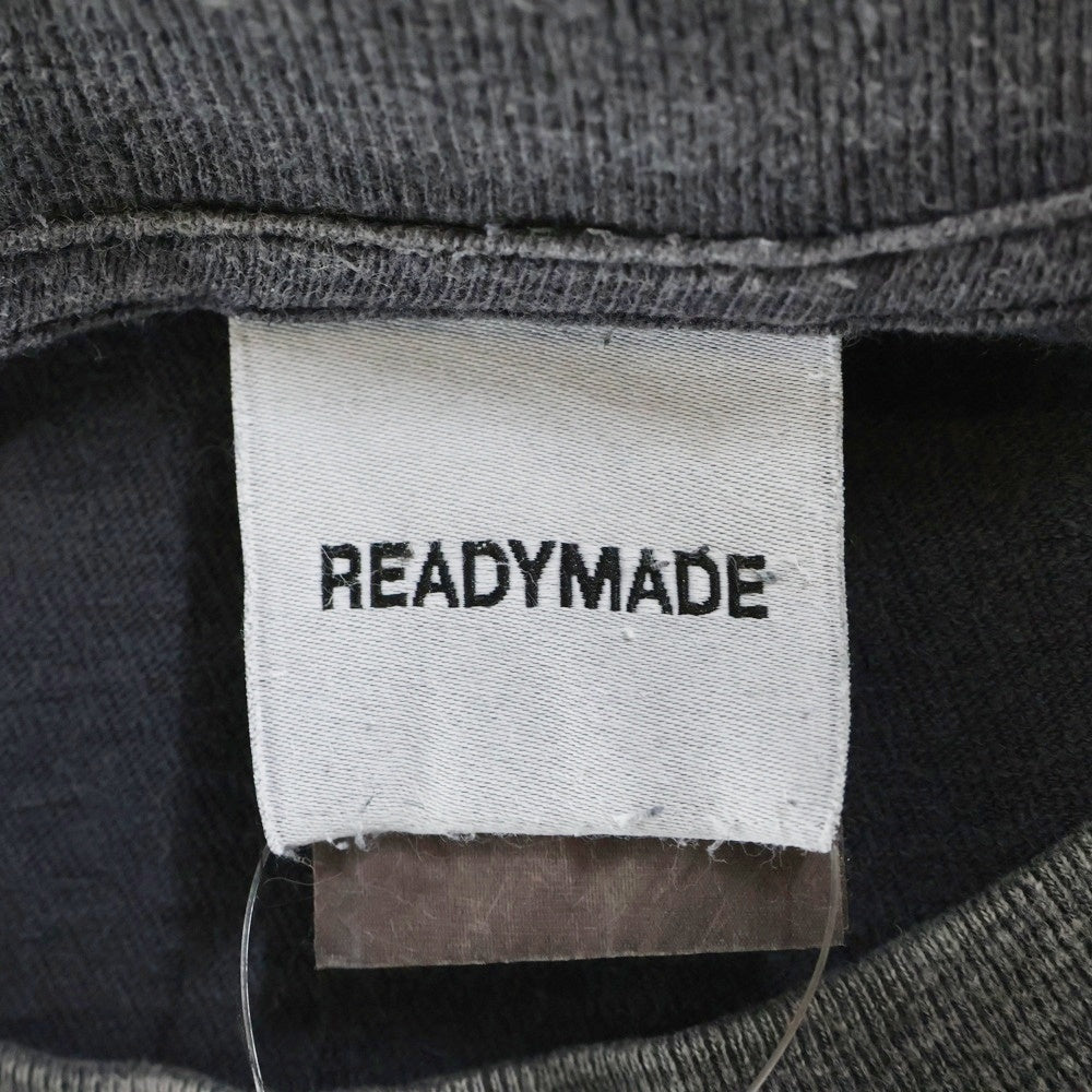 READY MADE(レディメイド) 24AW LS T DESTRUCTION VINTAGE加工 ディストラクション 両面プリント クルーネック 長袖Tシャツ ブラック RE-CO-BK-00-00-283