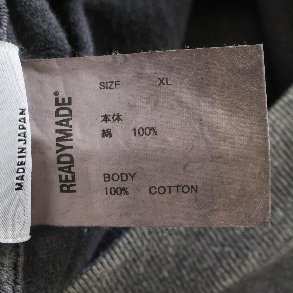 READY MADE(レディメイド) 24AW LS T DESTRUCTION VINTAGE加工 ディストラクション 両面プリント クルーネック 長袖Tシャツ ブラック RE-CO-BK-00-00-283