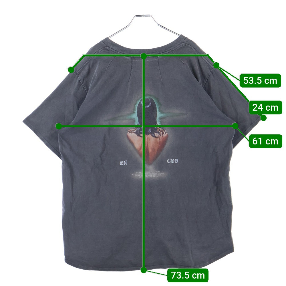 JUN / NAKAYAMA(ジュンナカヤマ) 24SS ヴィンテージ加工 バックプリント 半袖Tシャツ ブラック JN-SS24-010