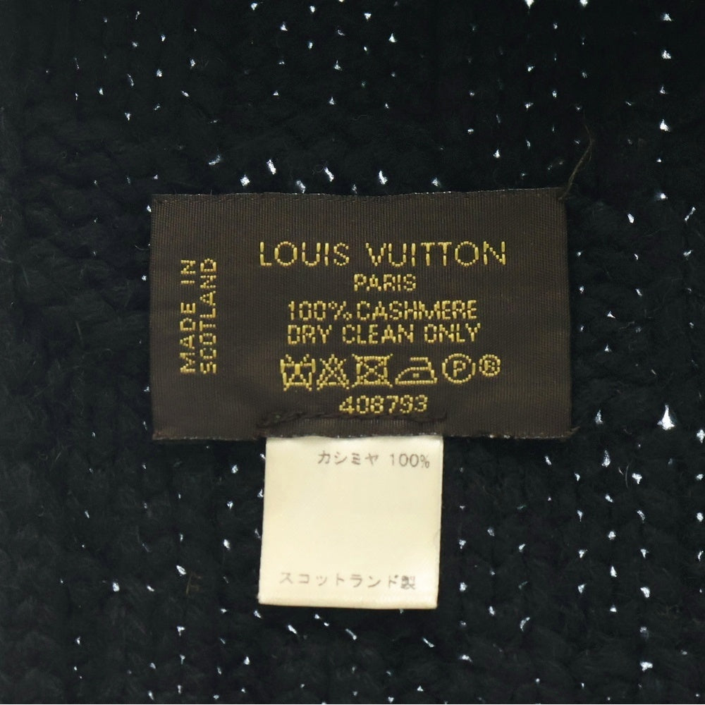 LOUIS VUITTON(ルイヴィトン) ダミエ エシャルプヘルシンキ カシミヤマフラー ストール ブラック 408793
