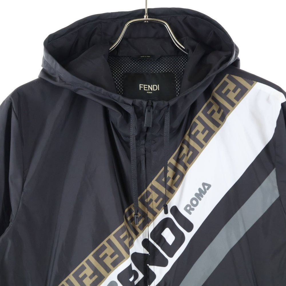 FENDI(フェンディ) 18SS ×FIRA MANIA フィラ マニア フーデッドジップアップナイロンジャケット ブラック FW0832 A601