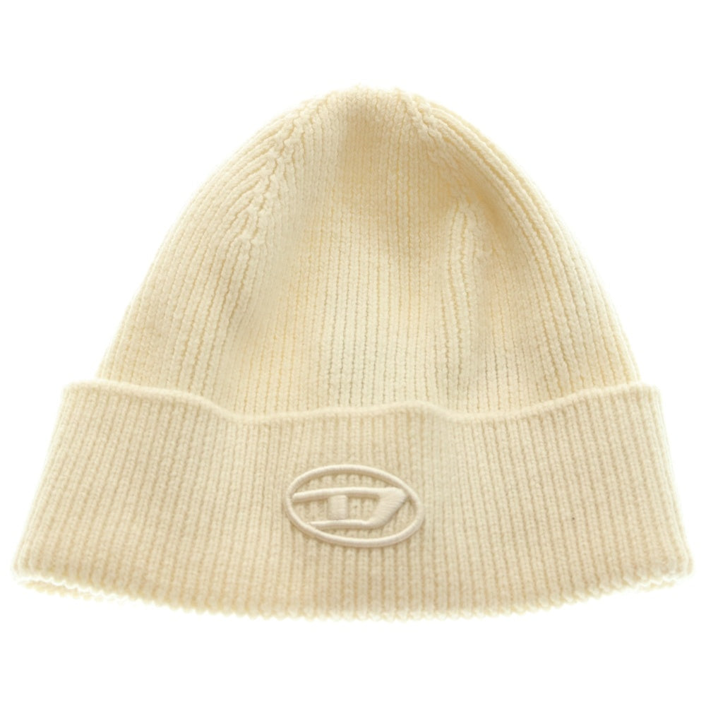 DIESEL(ディーゼル) K CODER FULLY B ロゴデザインエンブロイダリー ニットキャップ 帽子 ホワイト A04092