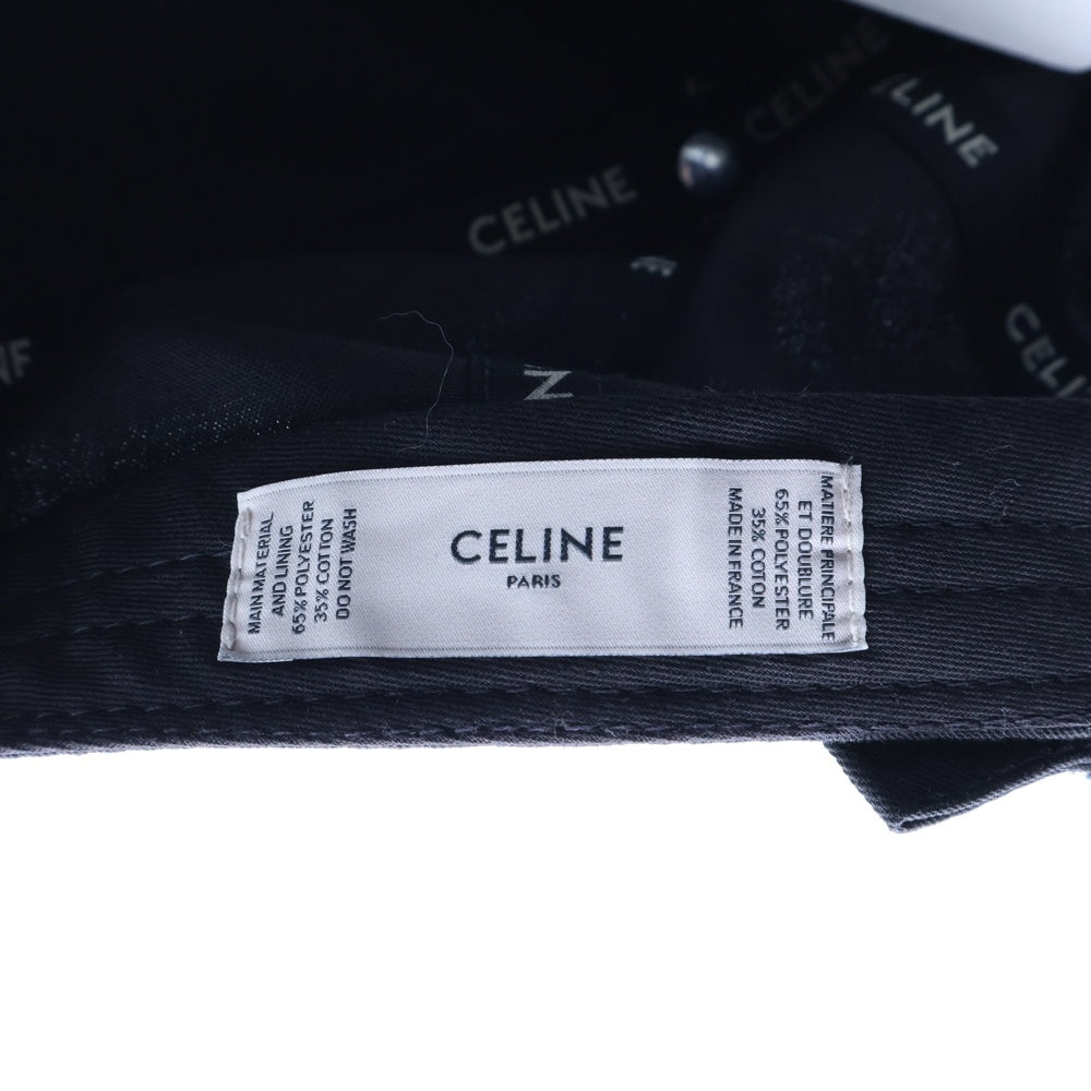 CELINE(セリーヌ) フロントロゴデザイン 6パネル アジャスター ベースボールキャップ 帽子 ブラック 2AUA1