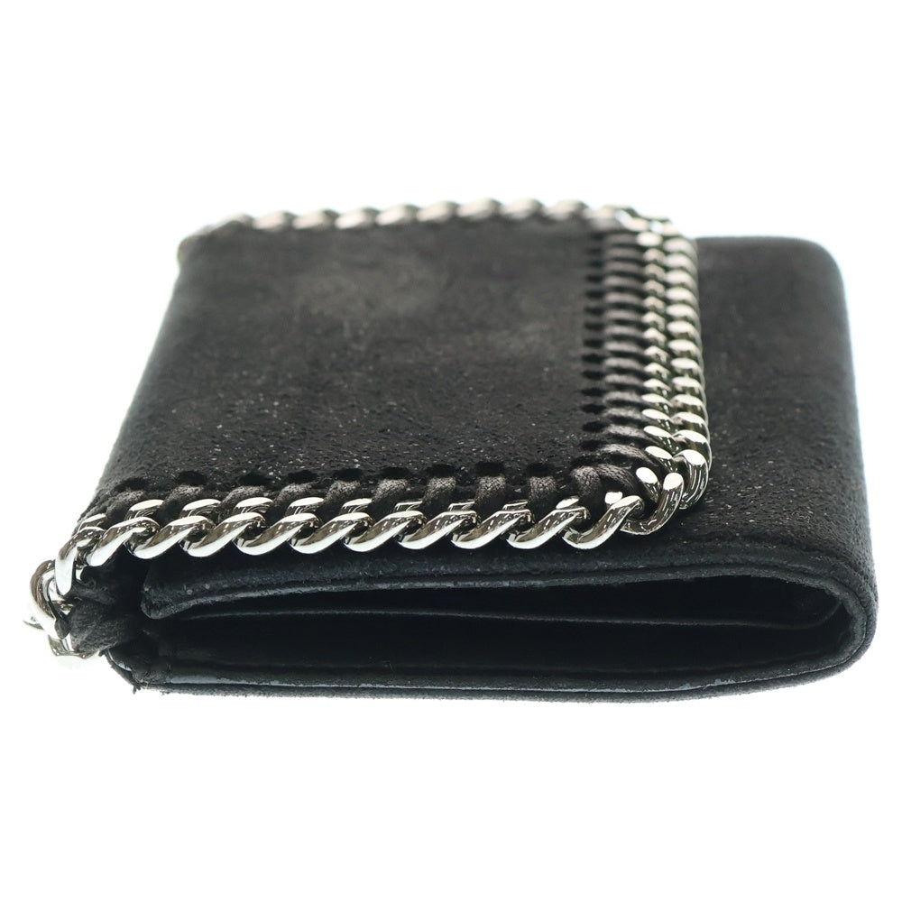 STELLA McCARTNEY(ステラマッカートニー) ファラベラ ロゴデザインチャーム付き 三つ折り コンパクトウオレット 財布 ブラック 431000