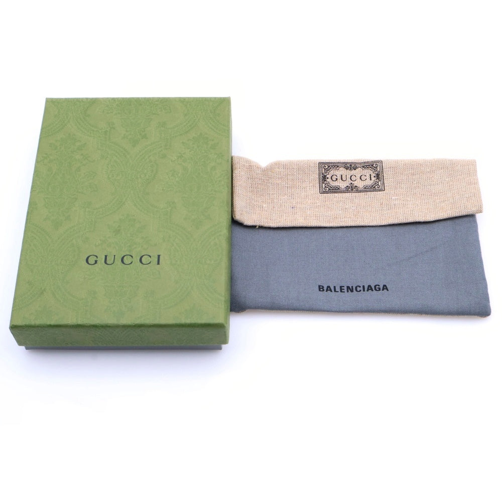 GUCCI(グッチ) ×BALENCIAGA バレンシアガ ザハッカープロジェクト GGスプリーム ロゴデザイン コンパクトウォレット カードケース ベージュ 681701