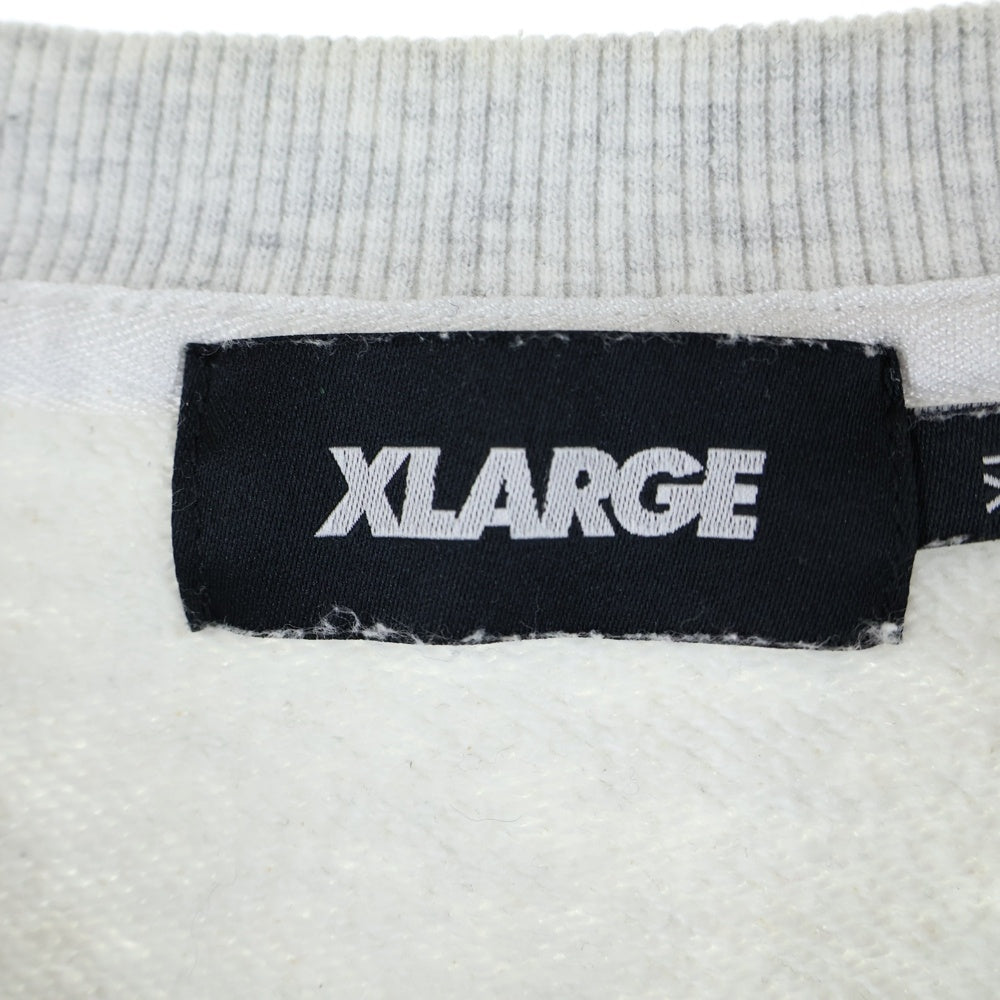 X-LARGE(エクストララージ) カレッジロゴデザイン コットン クルーネック カットソー スウェット トレーナー グレー 101223012003