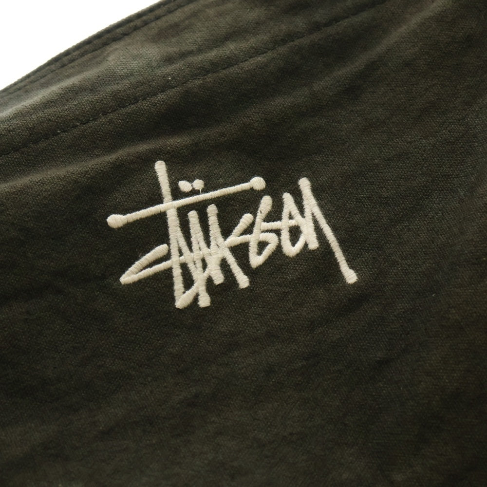 STUSSY(ステューシー) CANVAS CROSSBODY BAG キャンバス生地 ロゴデザイン クロスボディーバック トートバッグ ブラック