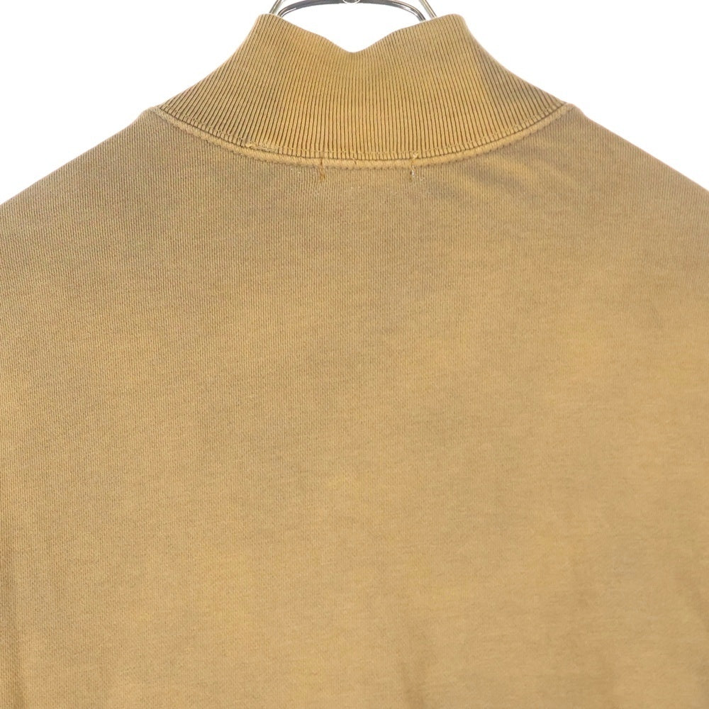 WILLY CHAVARRIA(ウィリーチャバリア) 色褪せ加工 ジップポケット ハーフジップ スウェット トレーナー ベージュ