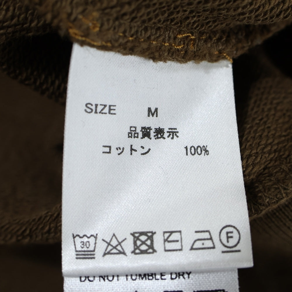 WILLY CHAVARRIA(ウィリーチャバリア) 色褪せ加工 ジップポケット ハーフジップ スウェット トレーナー ベージュ