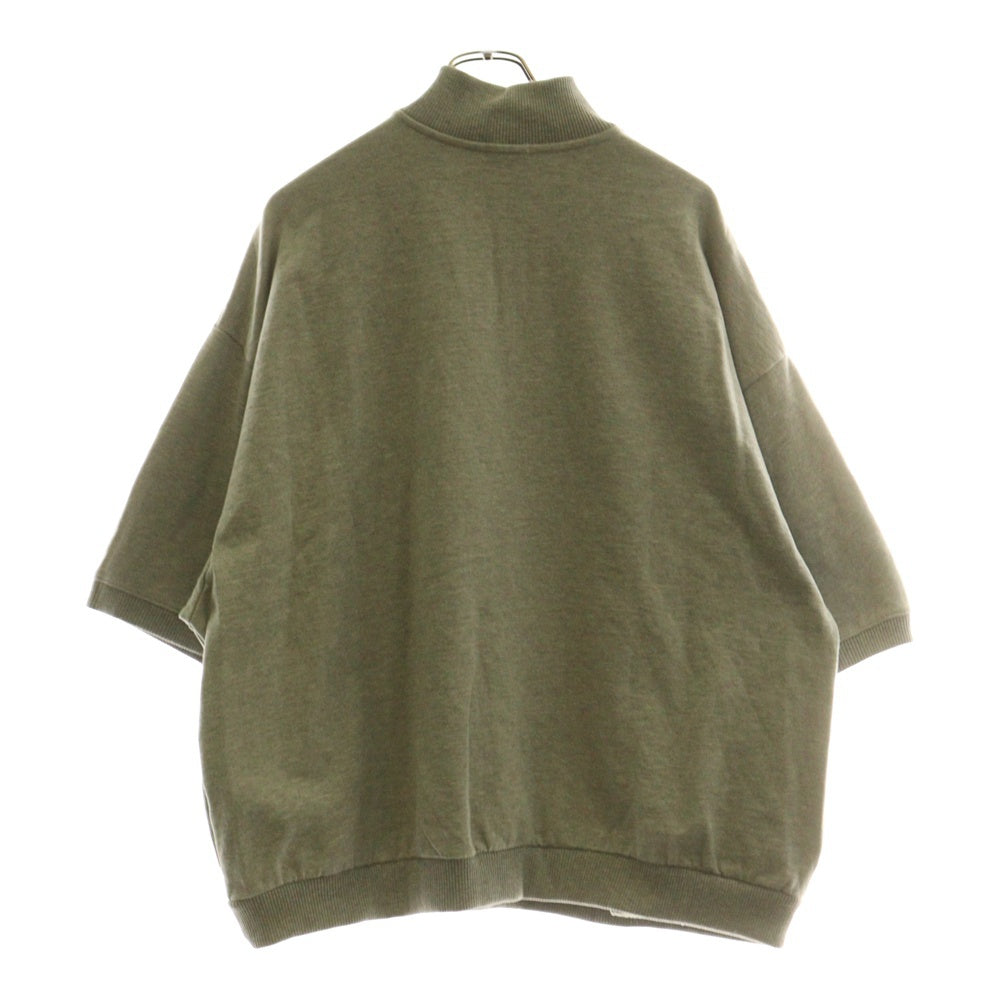 WILLY CHAVARRIA(ウィリーチャバリア) 胸ジップポケット ハーフジップ オーバーサイズ 半袖Tシャツ グレー