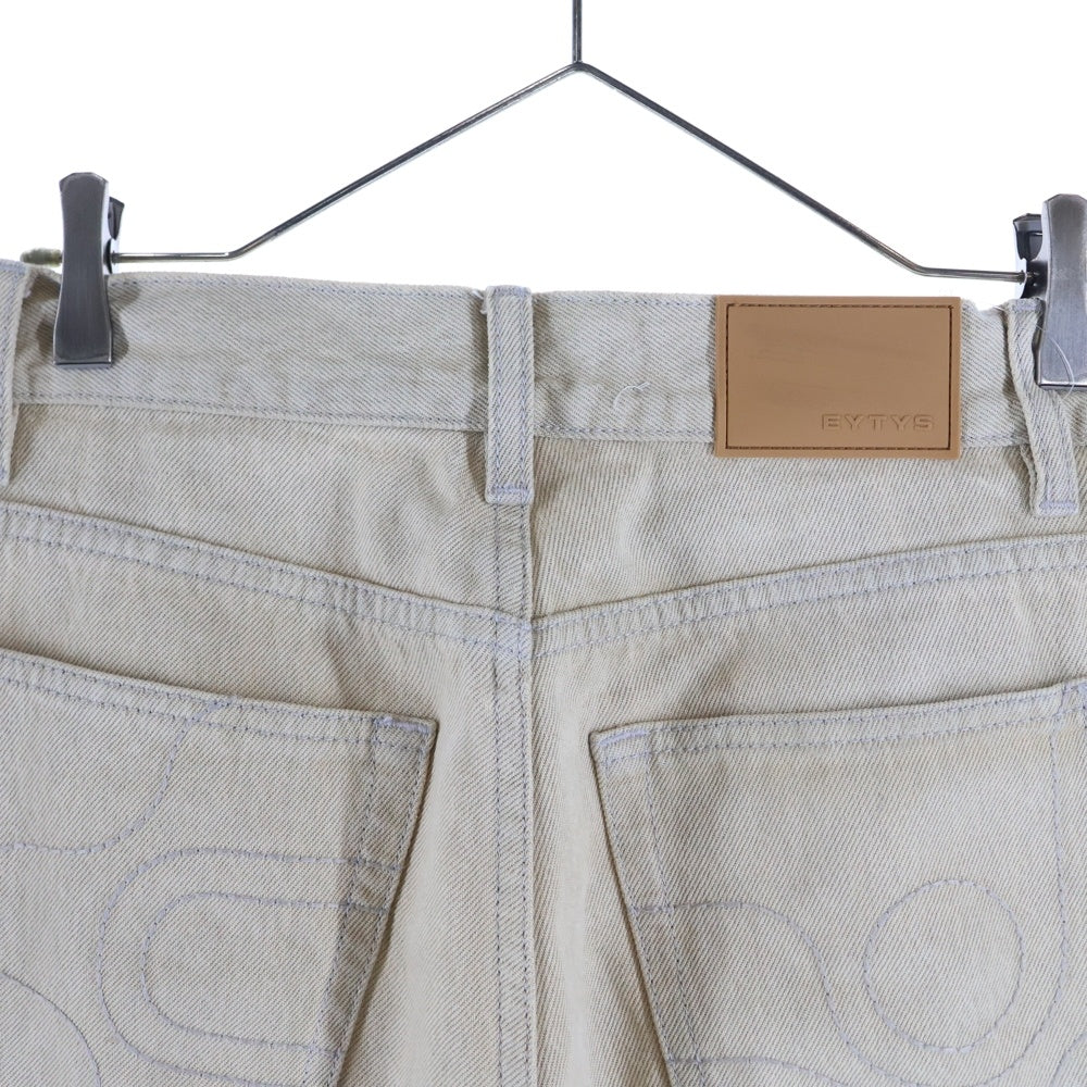eytys(エイティーズ) ロゴデザインバッグポケット マルチポケット ボタンフライ デニムパンツ ホワイト A039002