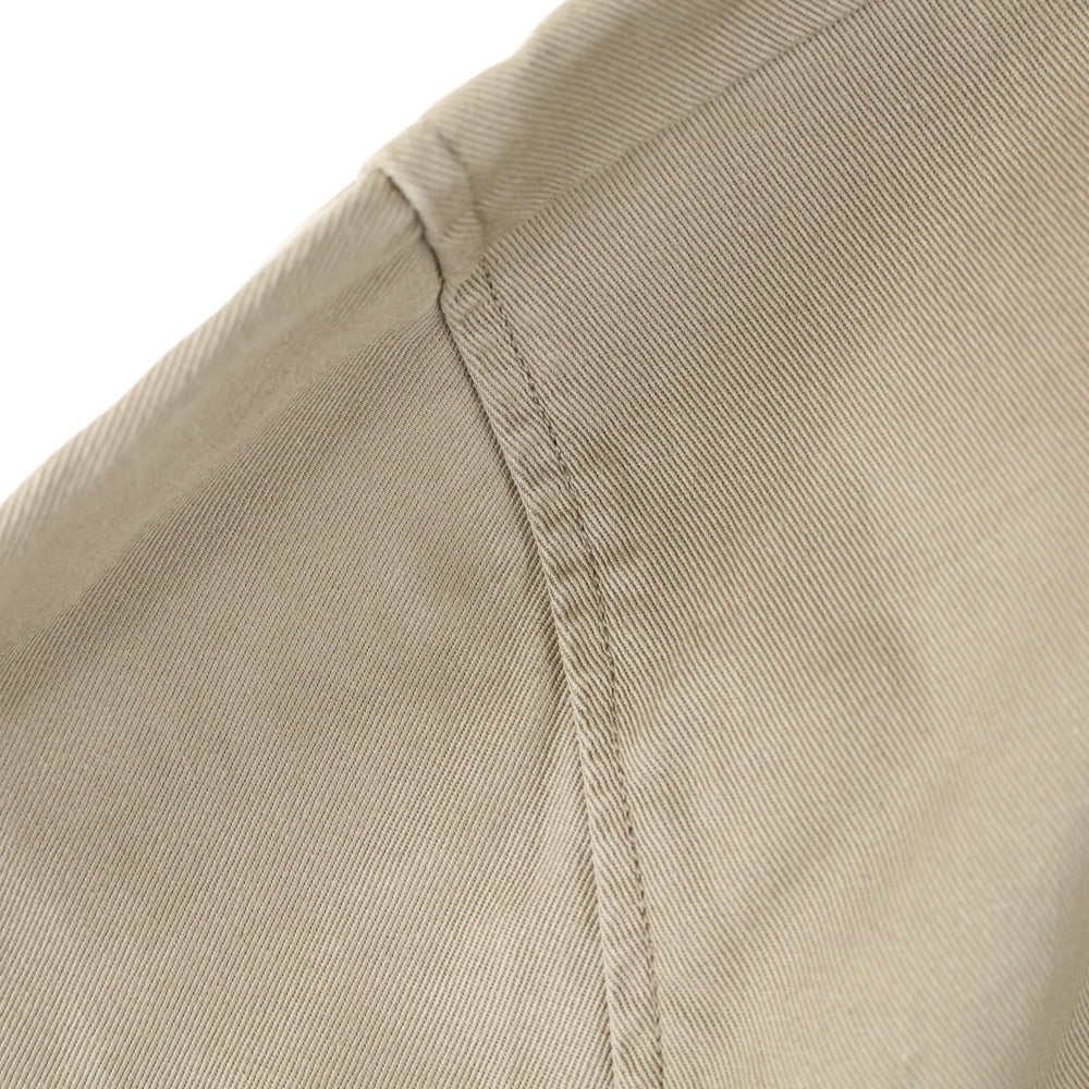 WILLY CHAVARRIA(ウィリーチャバリア) 胸ロゴデザイン ダブルポケット ジップアップ コットン ジャケット ベージュ