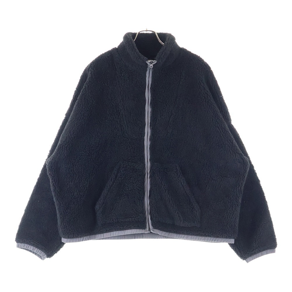 WILLY CHAVARRIA(ウィリーチャバリア) ダブルポケット ジップアップ ポリエステル ボアジャケット ブラック