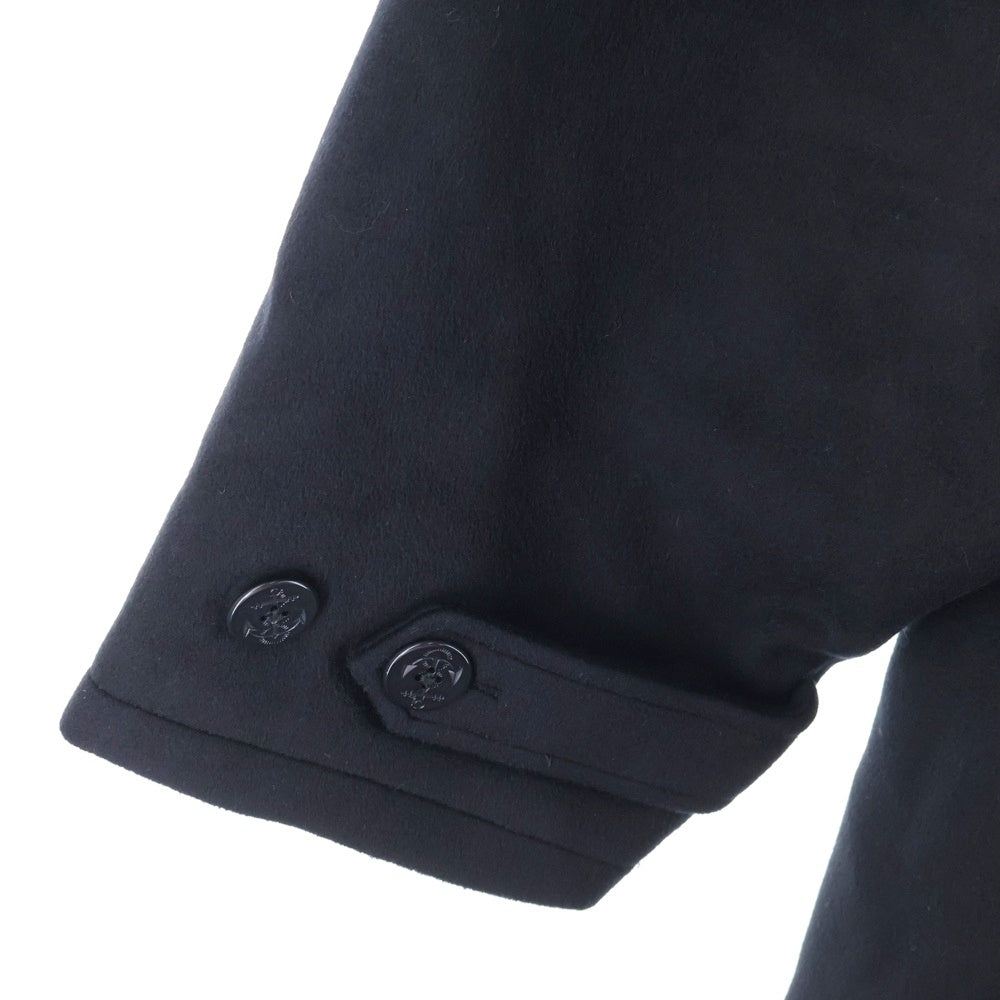 WILLY CHAVARRIA(ウィリーチャバリア) マルチポケット マリンボタン ダブルブレスト ウール ピーコート ブラック AW21 SUR-013