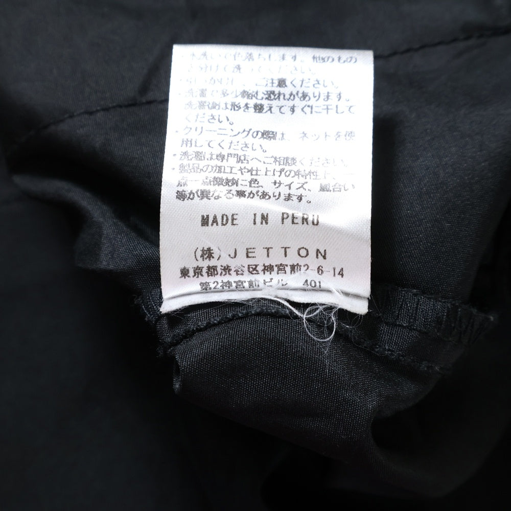 WILLY CHAVARRIA(ウィリーチャバリア) マルチフラップポケット ジップアップ コットン パテットコート ブラック