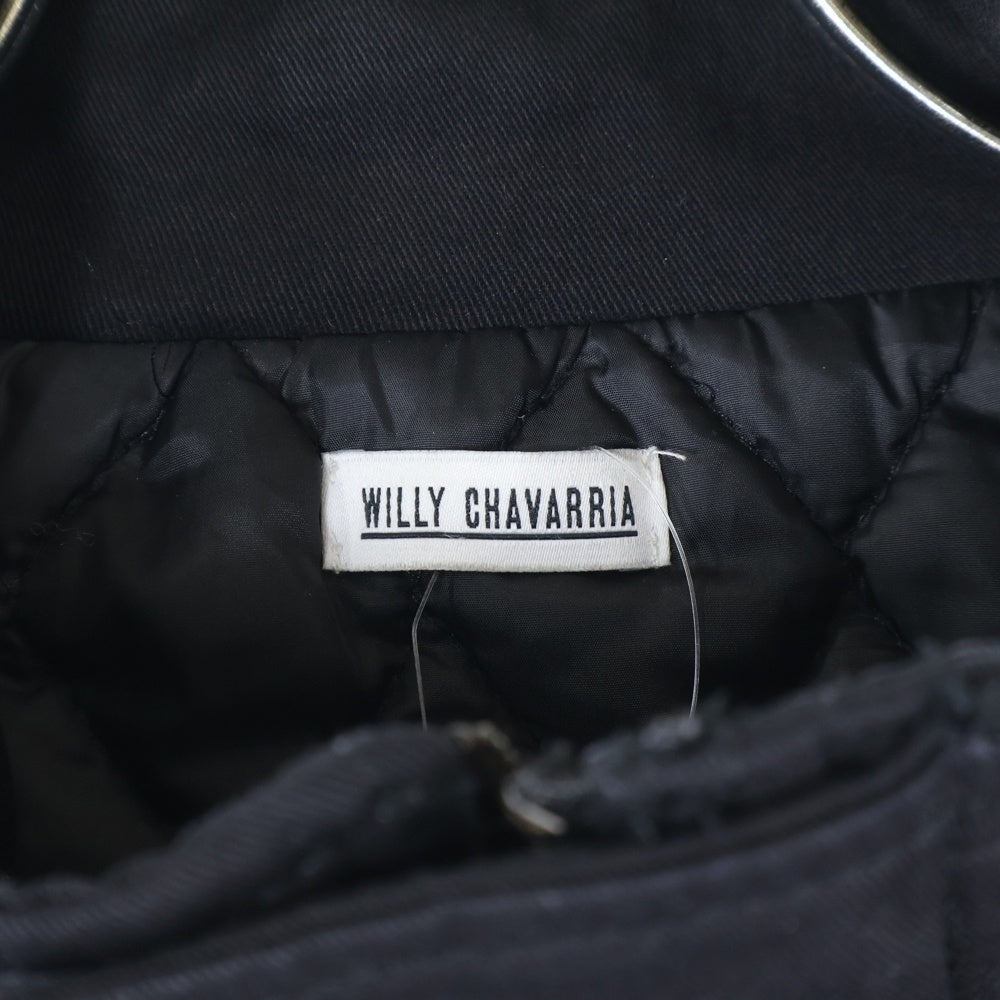 WILLY CHAVARRIA(ウィリーチャバリア) マルチポケット 6B 中綿 ジップアップ ジャケット ブラック