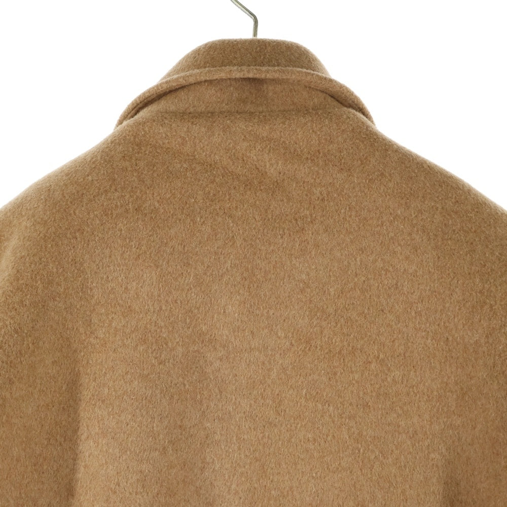 WILLY CHAVARRIA(ウィリーチャバリア) ダブル胸フラップポケット 袖ロゴデザイン 5B 中綿 シャツジャケット ブラウン AW21 SUR-008