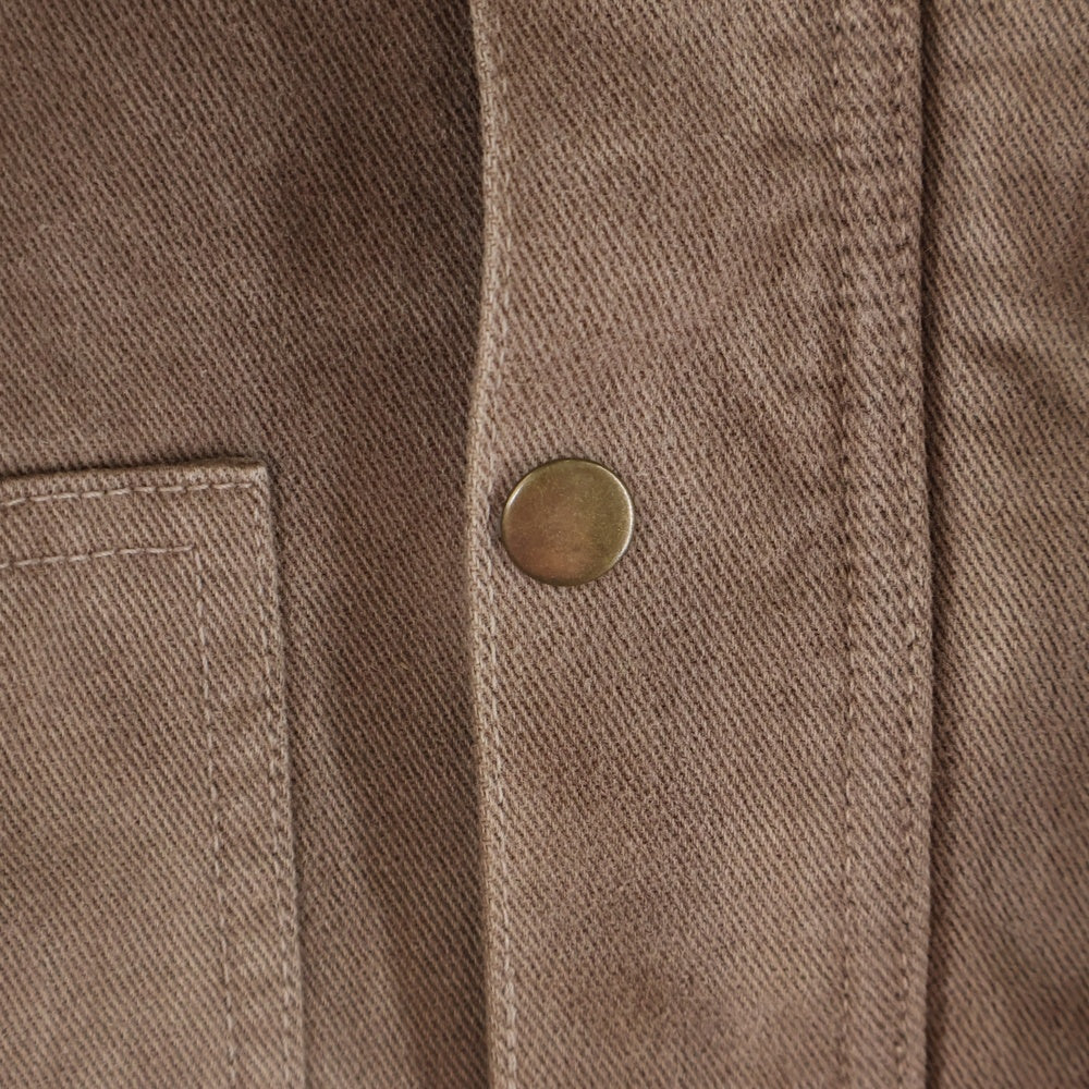 WILLY CHAVARRIA(ウィリーチャバリア) コーデュロイカラー ダブルポケット 中綿 ジップアップ ワークジャケット ブラウン