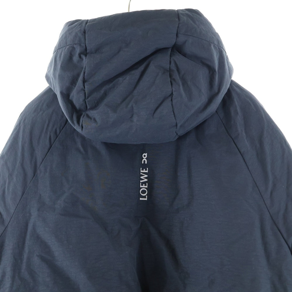 LOEWE(ロエベ) ×ON Puffer Jacket オン ロゴデザイン ナイロン パファー ジップアップ フーデッドジャケット パーカー ネイビー 1ME12660553