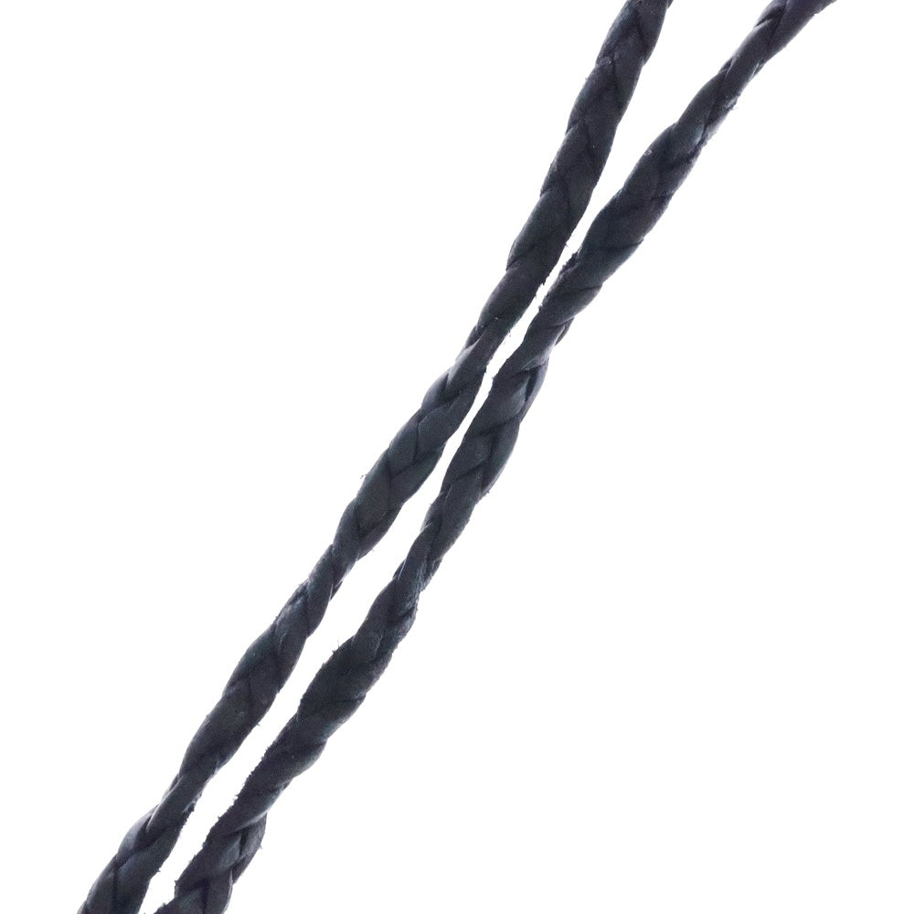 CHROME HEARTS(クロムハーツ) LEATHER BRAID ネックレス レザーブレイド ボロチップ ネックレス ブラック/シルバー