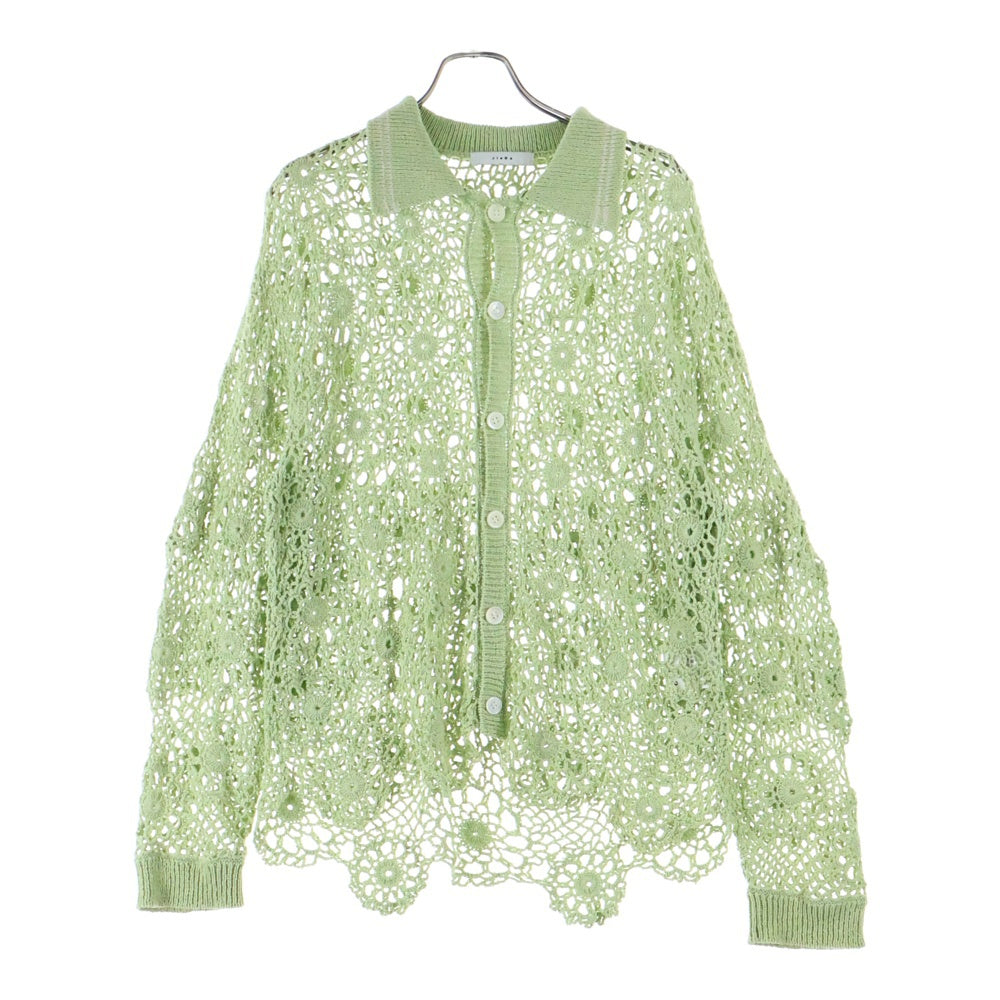 Jieda(ジエダ) 23SS FLOWER HAND KNITTING CARDIGAN フラワー ハンド ニッティング カーディガン グリーン Jie-23S-KN01