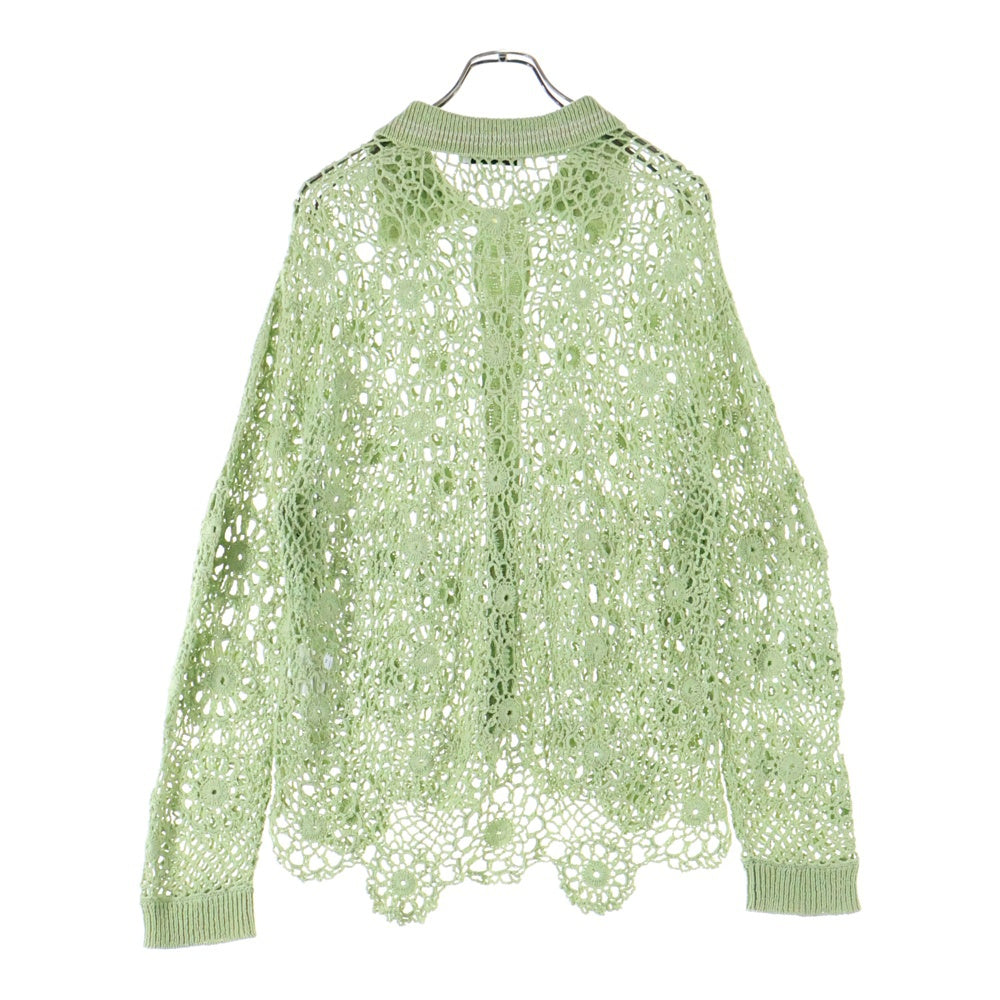 Jieda(ジエダ) 23SS FLOWER HAND KNITTING CARDIGAN フラワー ハンド ニッティング カーディガン グリーン Jie-23S-KN01