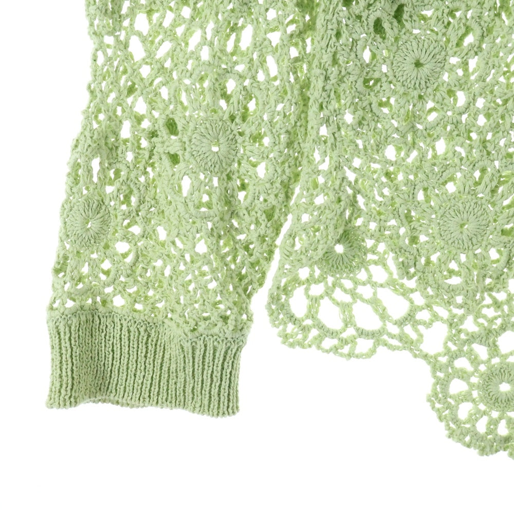 Jieda(ジエダ) 23SS FLOWER HAND KNITTING CARDIGAN フラワー ハンド ニッティング カーディガン グリーン Jie-23S-KN01