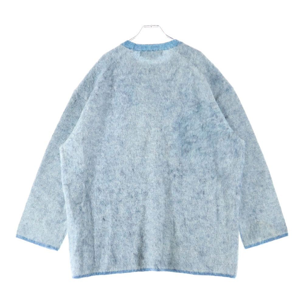 COMME des GARCONS HOMME PLUS(コムデギャルソンオムプリュス) 22AW AD2022 フロントロゴデザイン モヘアニット ブルー/ホワイト PJ-N008