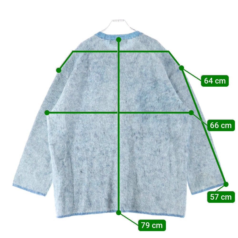 COMME des GARCONS HOMME PLUS(コムデギャルソンオムプリュス) 22AW AD2022 フロントロゴデザイン モヘアニット ブルー/ホワイト PJ-N008