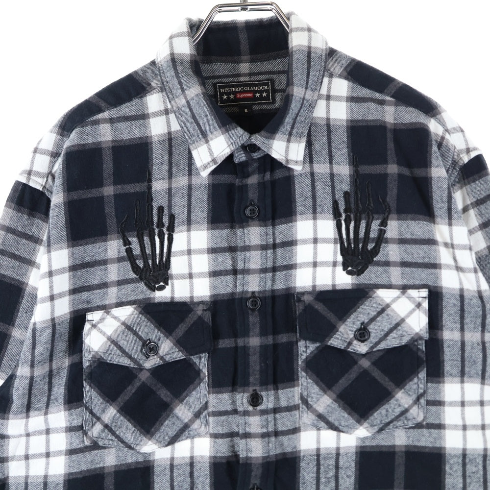 SUPREME(シュプリーム) 21SS ×HYSTERIC GLAMOUR Plaid Flannel Shirt ヒステリックグラマー プレイド フランネル長袖シャツ ブラック/ホワイト