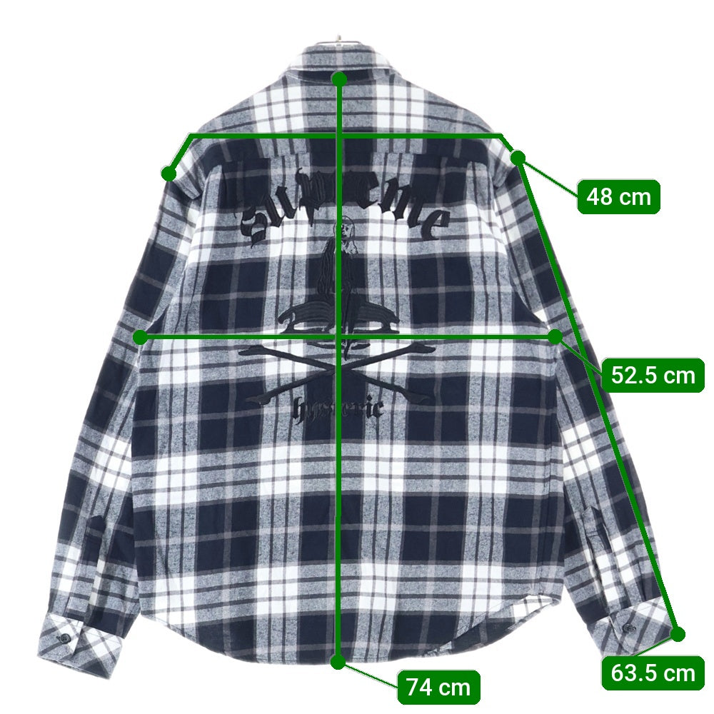 SUPREME(シュプリーム) 21SS ×HYSTERIC GLAMOUR Plaid Flannel Shirt ヒステリックグラマー プレイド フランネル長袖シャツ ブラック/ホワイト