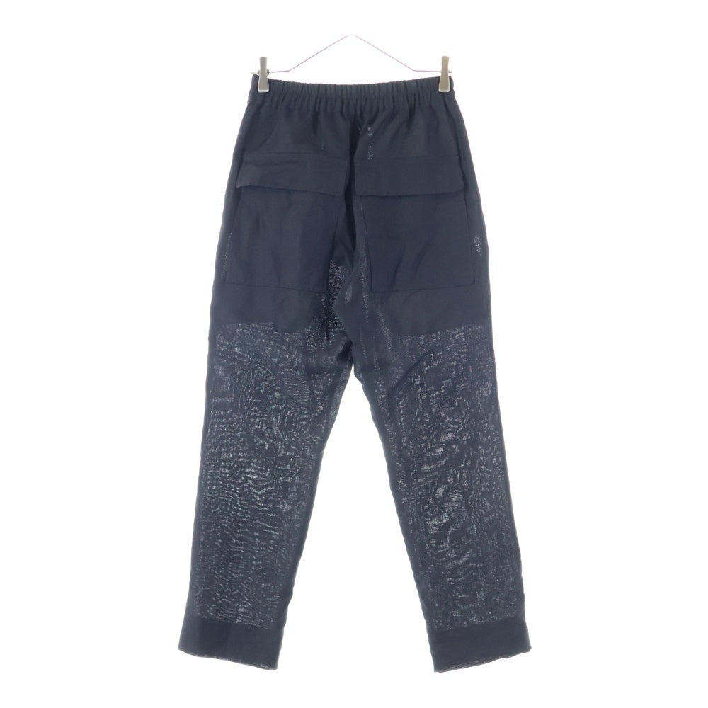 Rick Owens(リックオウエンス) 21SS DRAWSTRING SLIM LONG フロントステッチデザイン マルチポケット ドローストリング イージーパンツ ブラック RU21S6390-WHEM2