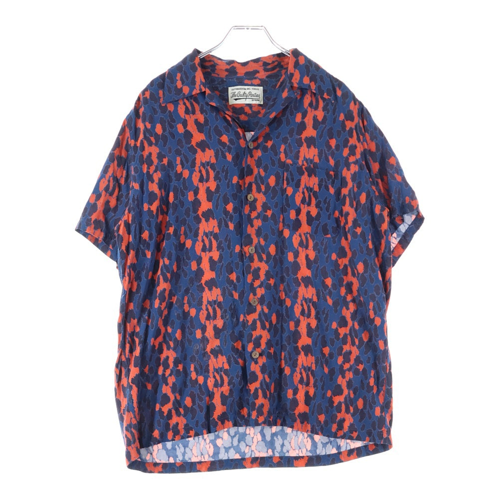 WACKO MARIA(ワコマリア) 21SS HAWAIANN SHIRT SS レオパード柄 オープンカラー ハワイアンシャツ ブルー/レッド