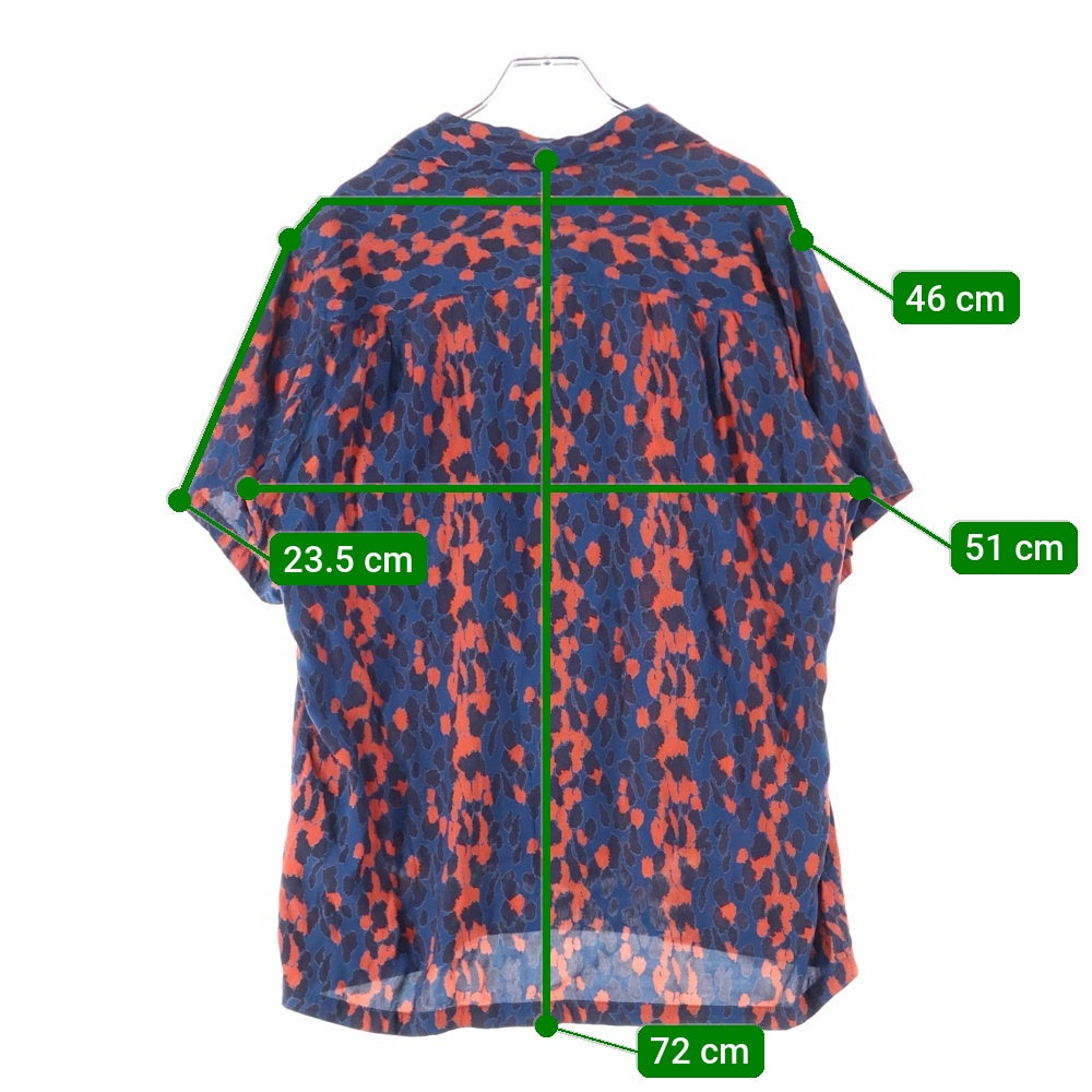 WACKO MARIA(ワコマリア) 21SS HAWAIANN SHIRT SS レオパード柄 オープンカラー ハワイアンシャツ ブルー/レッド