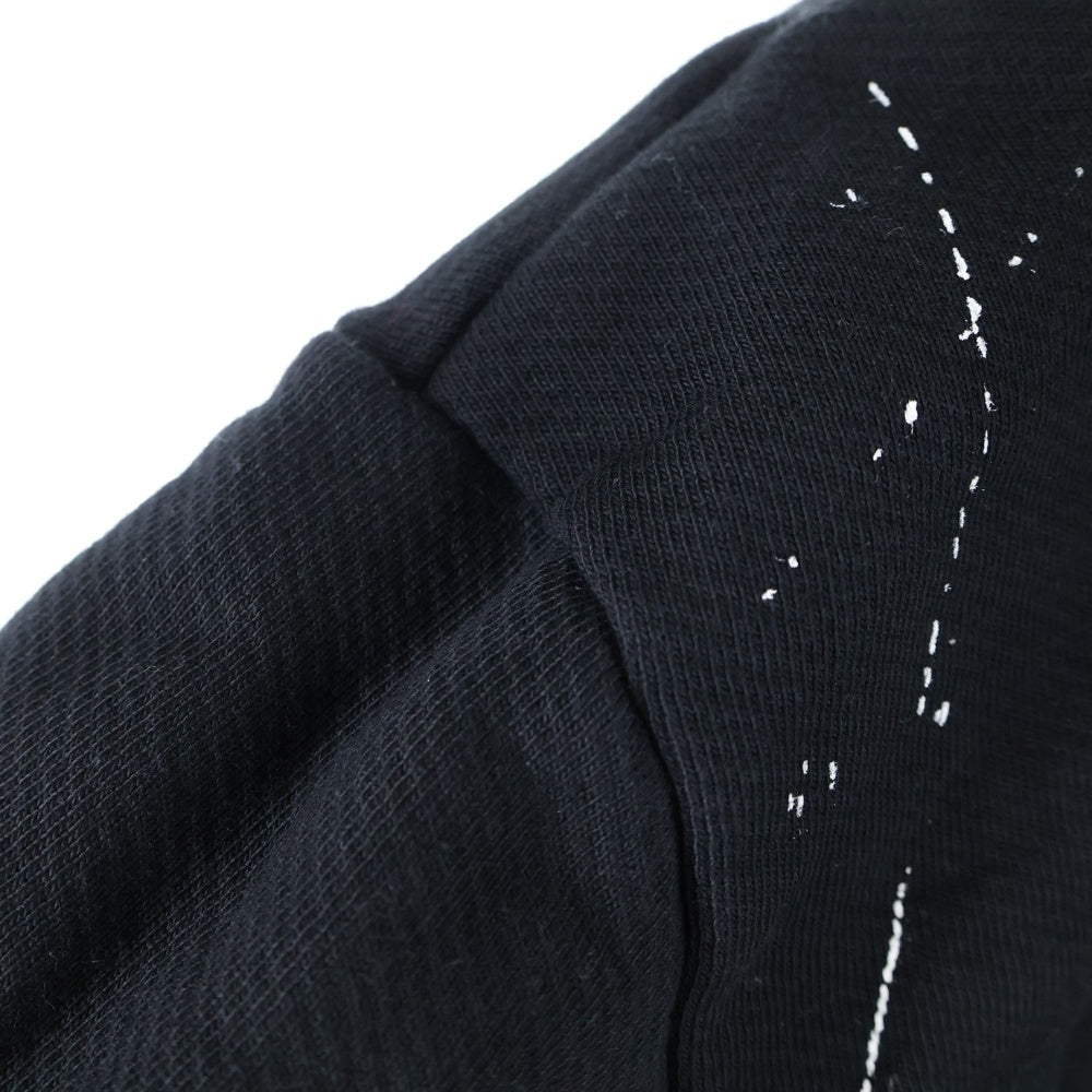 Maison Margiela(メゾンマルジェラ) 20AW DIAGONAL PAINT EFFECT HOODIE ダイアゴナル ペイント エフェクト フーデッド スウェット パーカー ブラック/ホワイト