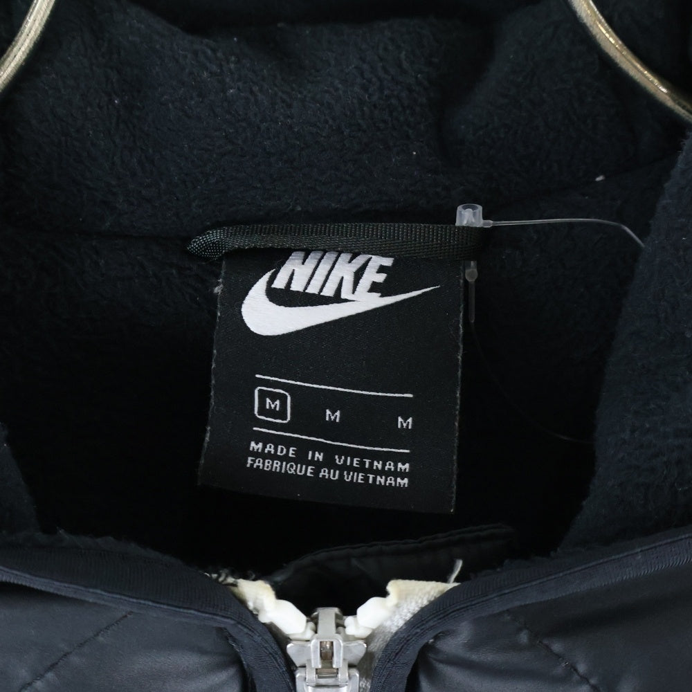 NIKE(ナイキ) SYN フィル ロゴパッチ フリース ジップアップ 中綿フーデットジャケット ブラック/ホワイト CU4423-070