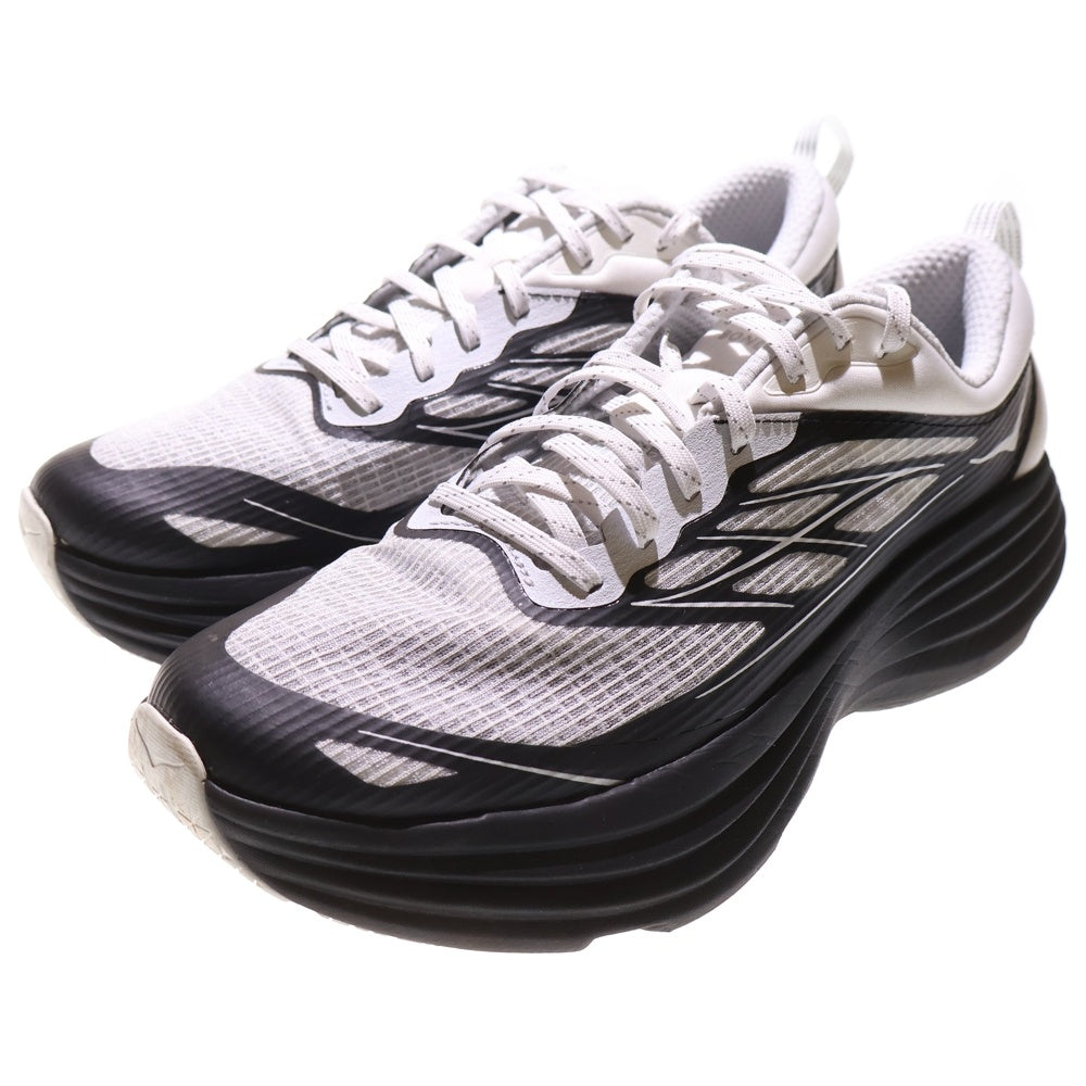HOKA ONE ONE(ホカオネオネ) BONDI 8 TS CAGED FROST/BLACK ボンダイ8 ケージド フロスト ブラック ローカットスニーカー ホワイト/ブラック US10.5/28.5cm 1155391-FLCK