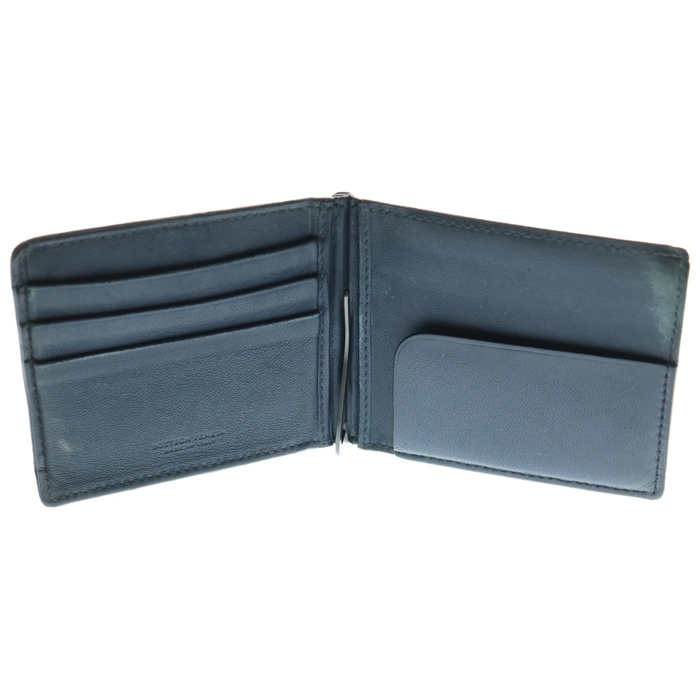 BOTTEGA VENETA(ボッテガヴェネタ) イントレチャート マネークリップ レザーウォレット 二つ折り財布 ネイビー