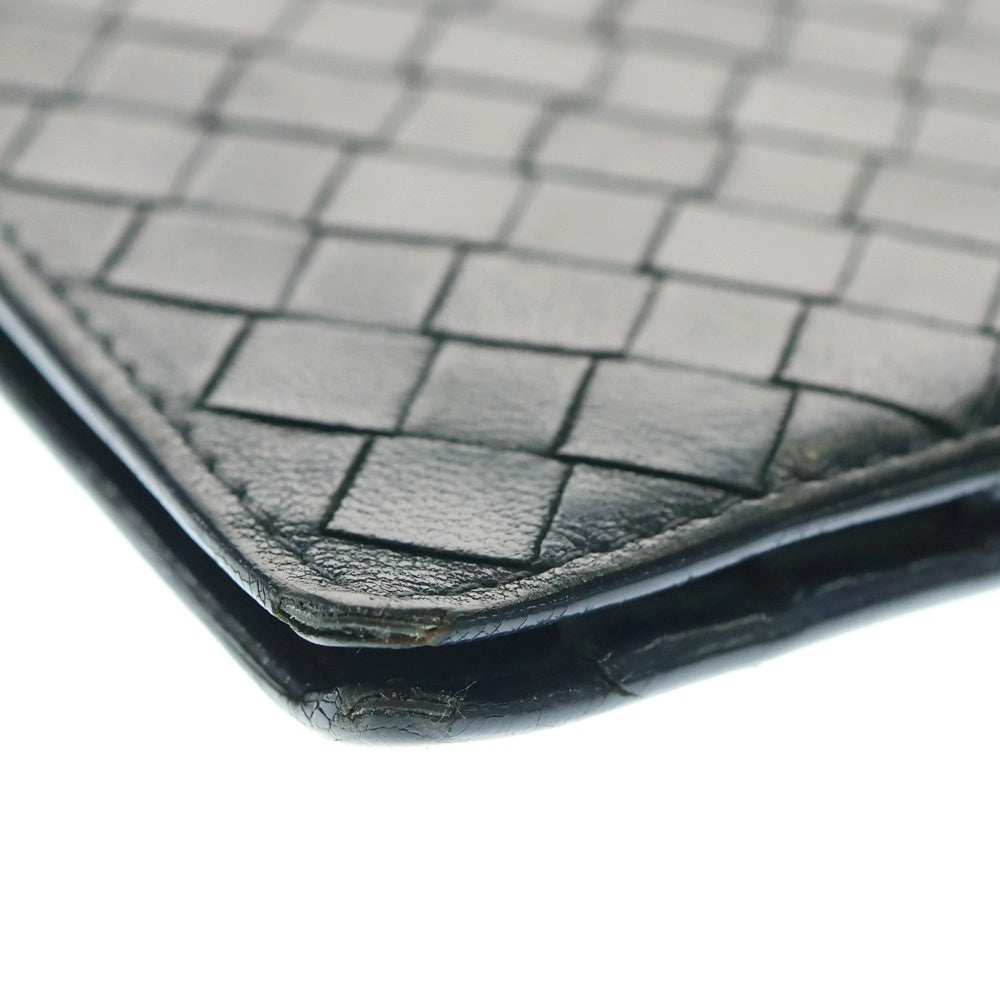 BOTTEGA VENETA(ボッテガヴェネタ) イントレチャート マネークリップ レザーウォレット 二つ折り財布 ネイビー