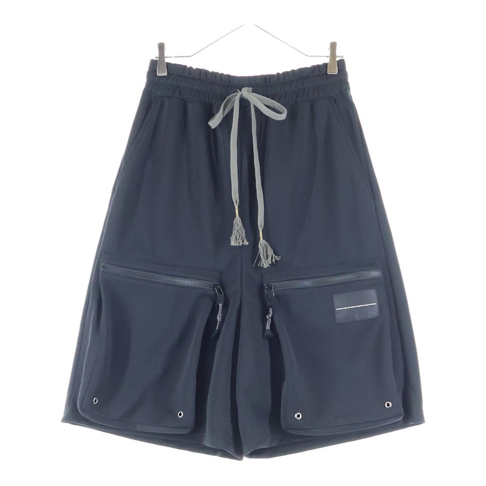 prasthana(プラスターナ) PRASTHANA プラスターナ 25SS TECH JERSEY COMBAT SHORTS-4HOLE 4ホール テック コンバット スウェット ショーツ ハーフパンツ ブラック P-2003001A