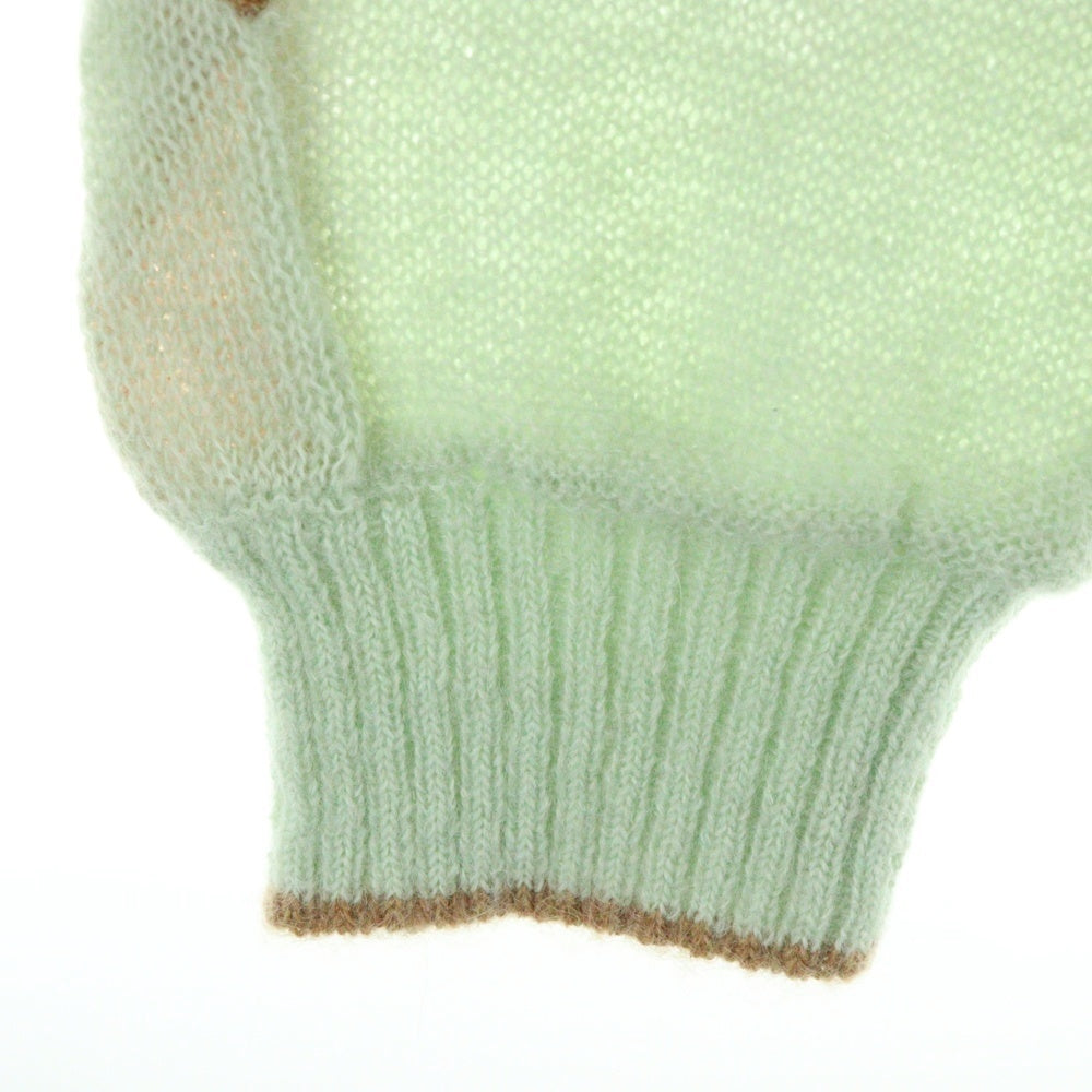 sneeuw(スニュウ) 24AW クルーネック プルオーバー クラッパー モヘア ケーブル ニット セーター レディース グリーン SNW30-19