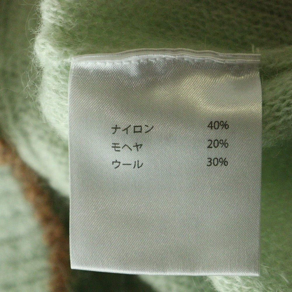 sneeuw(スニュウ) 24AW クルーネック プルオーバー クラッパー モヘア ケーブル ニット セーター レディース グリーン SNW30-19