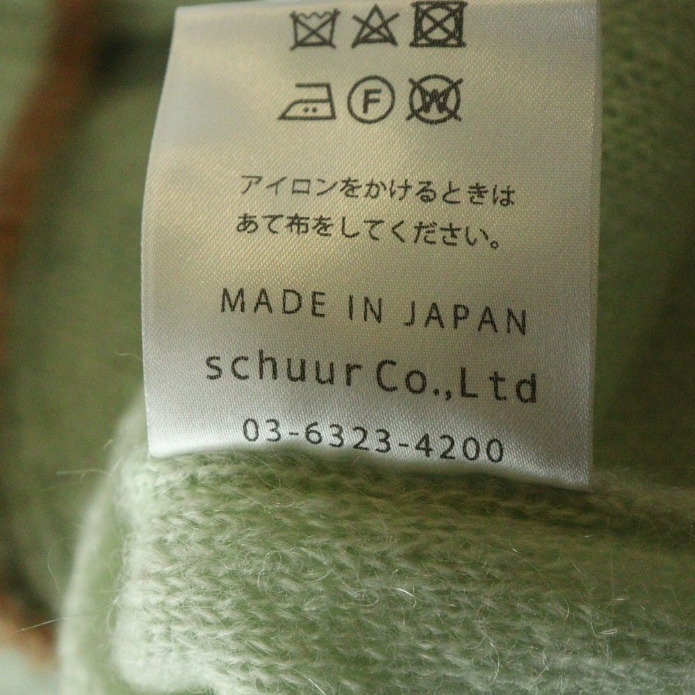 sneeuw(スニュウ) 24AW クルーネック プルオーバー クラッパー モヘア ケーブル ニット セーター レディース グリーン SNW30-19